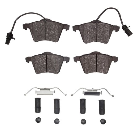 Dynamic Friction Co 5000 Advanced Brake Pads - Low Metallic and Hardware Kit, Long Pad Wear, Front 1551-0982-01